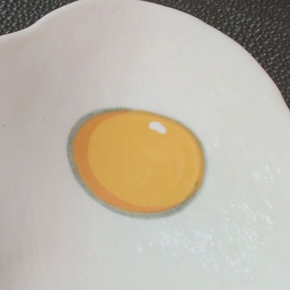 Egg-Inspired Ceramic Dish Spoon Rest Signed Palmer - Picture 5 of 9